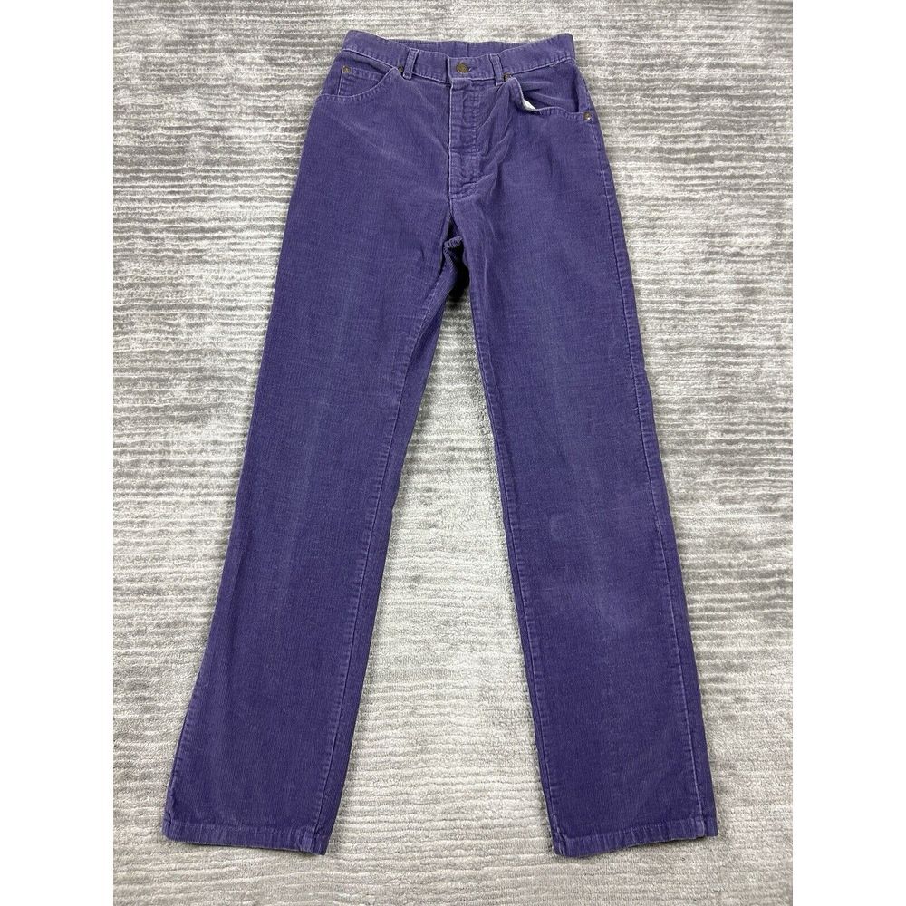 Vintage Lee Pants Womens 0 Purple Riders Corduroy‎ USA Made American Union